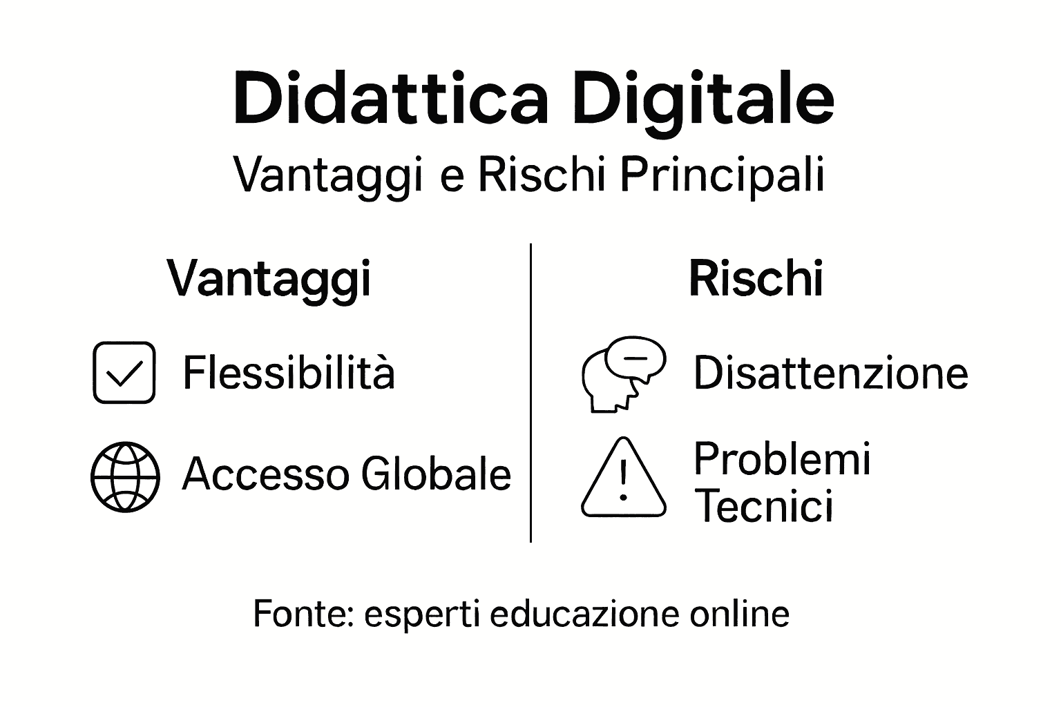 Infografica: pro e contro della didattica digitale