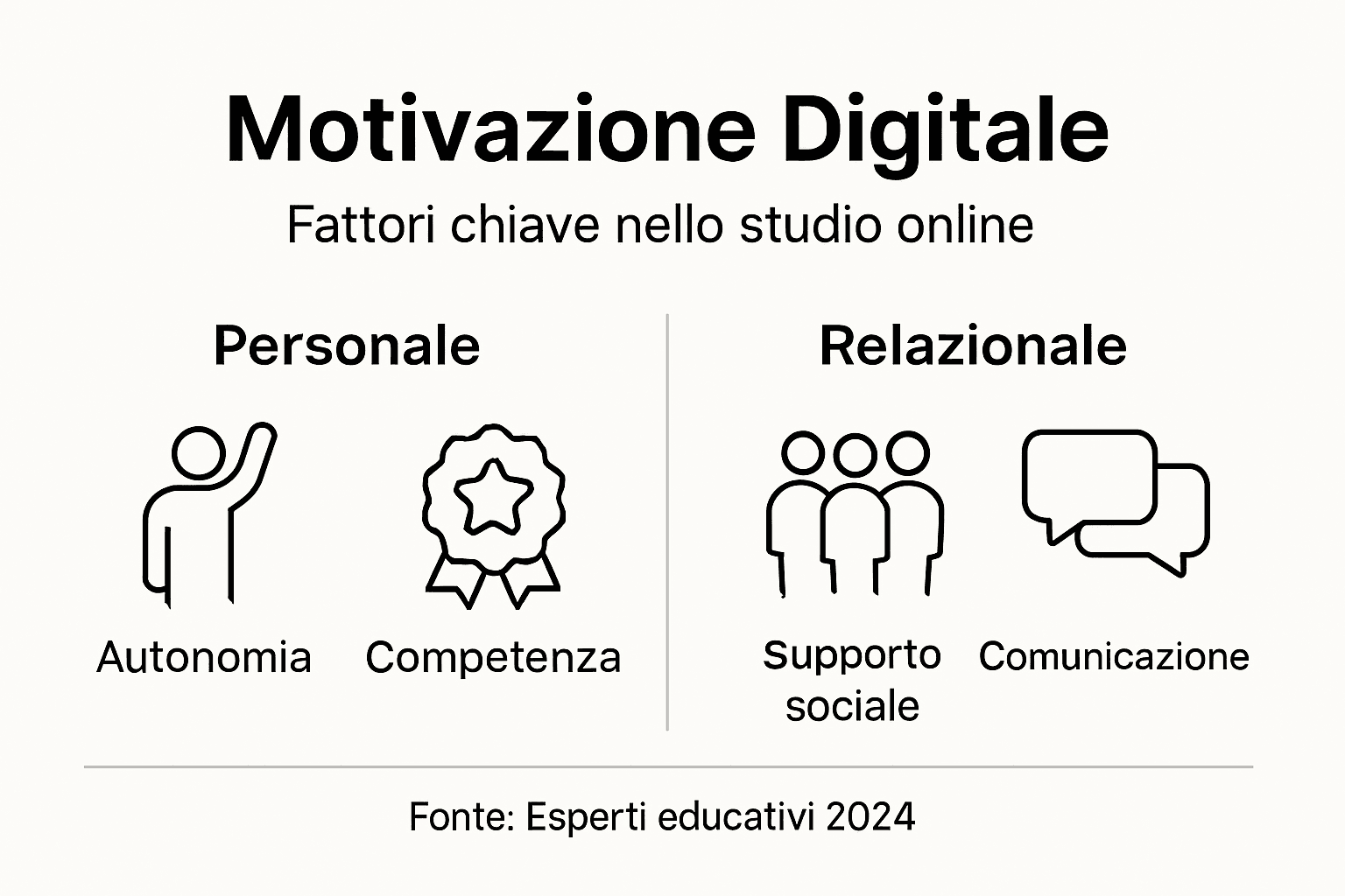 Infografica sui principali elementi che motivano gli studenti all’uso del digitale a scuola