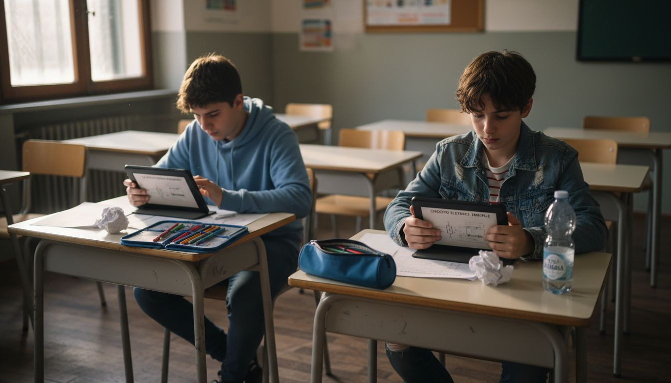 Studenti che utilizzano i tablet durante le lezioni in classe