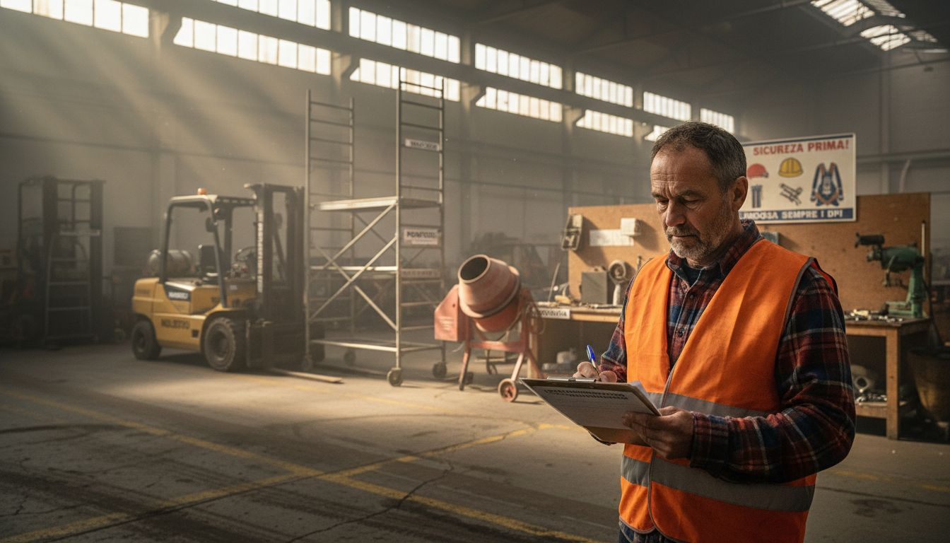 Controllo delle attrezzature a noleggio effettuato presso il deposito industriale