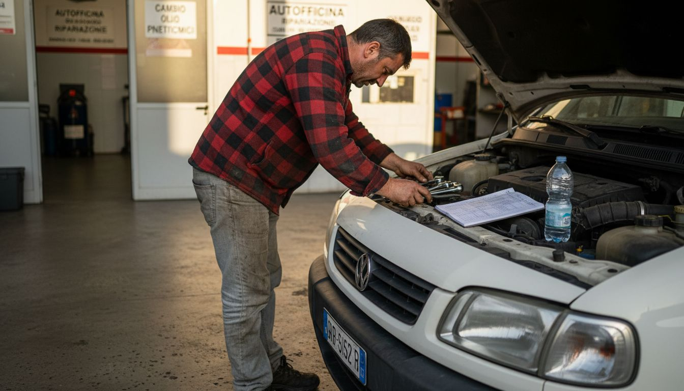 Un addetto consegna le chiavi del furgone a noleggio