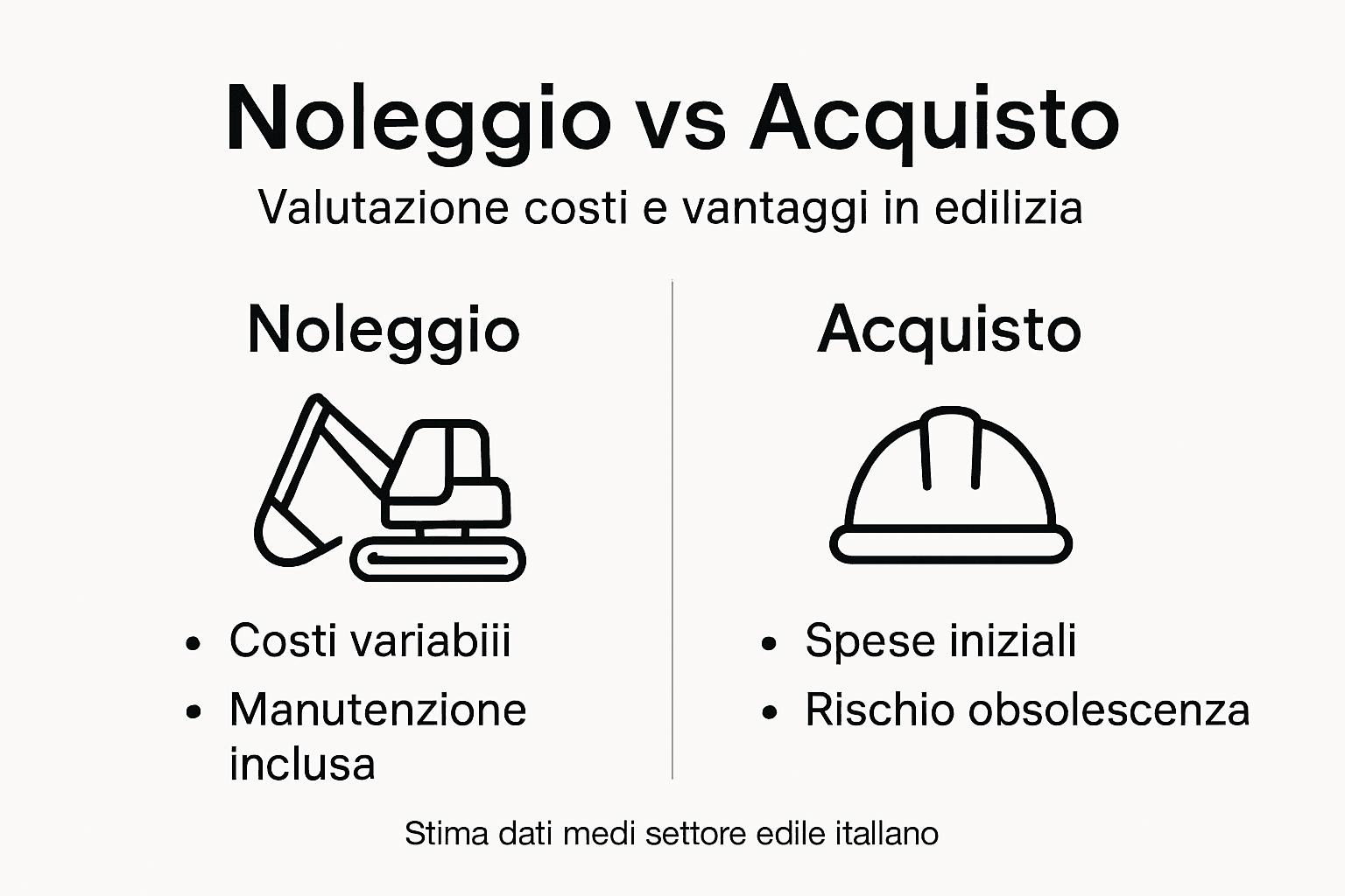 Infografica: confronto tra i costi del noleggio e dell’acquisto