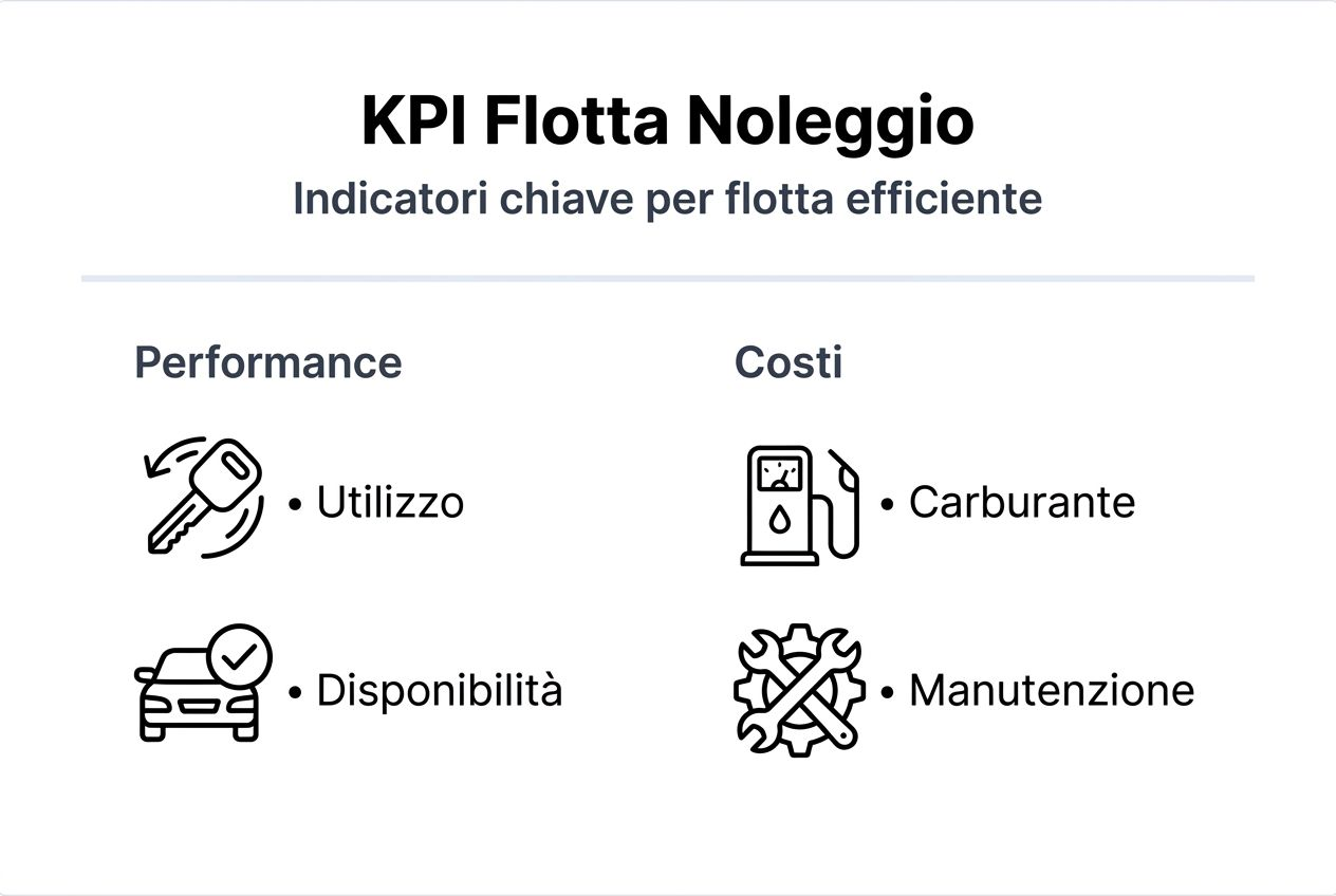 Infografica con i principali indicatori di performance per la gestione della flotta