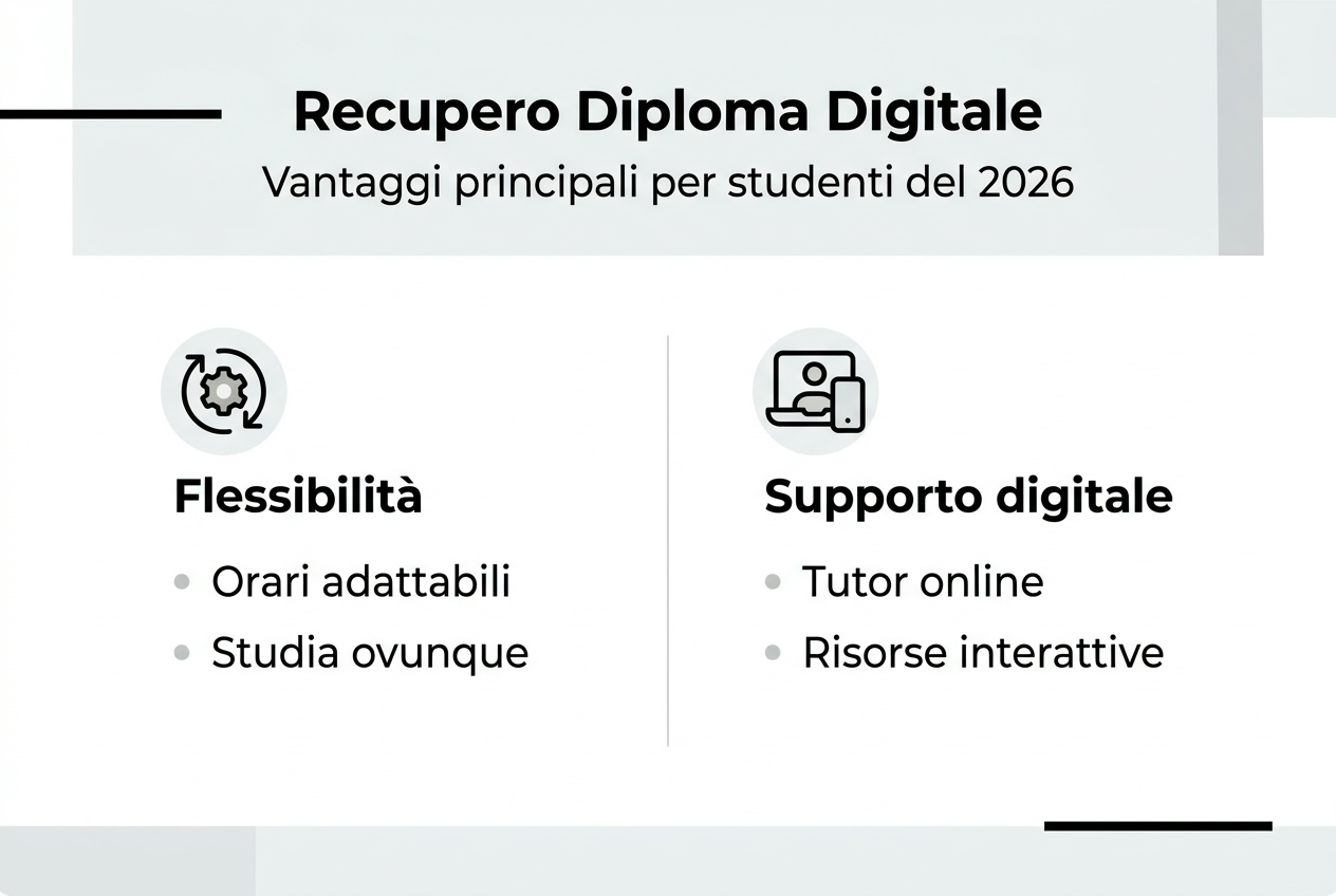 Infografica: tutti i vantaggi del recupero del diploma online