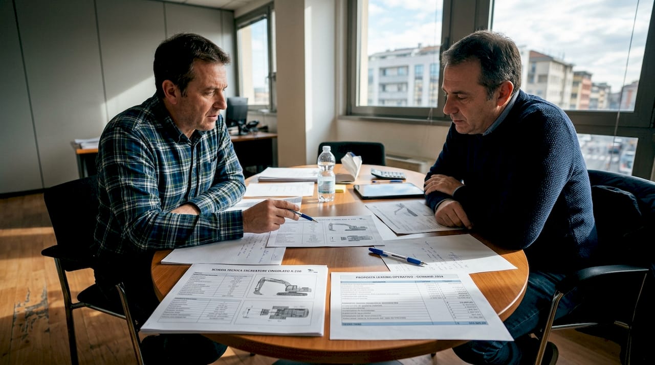 Due imprenditori stanno valutando quale sia la soluzione migliore per la loro attività: meglio optare per un noleggio oppure scegliere il leasing?