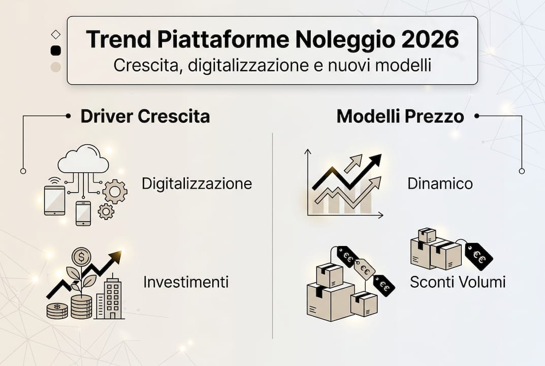 Panoramica grafica sulle tendenze del mercato del noleggio per il 2026