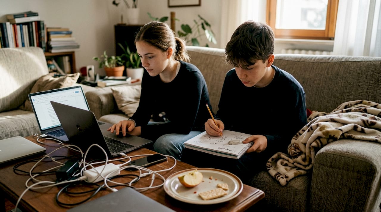 Studenti che lavorano insieme online per superare sfide di gruppo