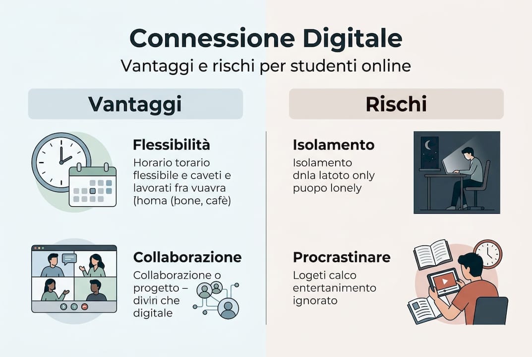Infografica: pro e contro della connessione digitale