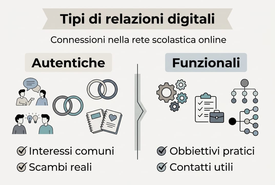 Infografica: le diverse tipologie di relazioni che si creano online tra studenti