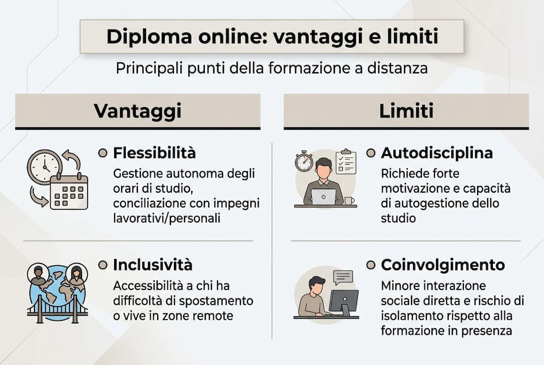 Infografica: pro e contro della formazione online