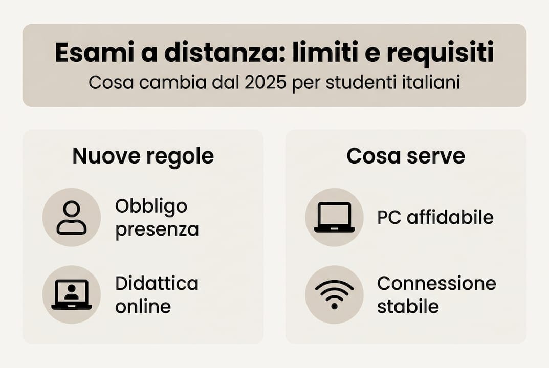 Infografica: tutto quello che devi sapere su limiti e requisiti degli esami online