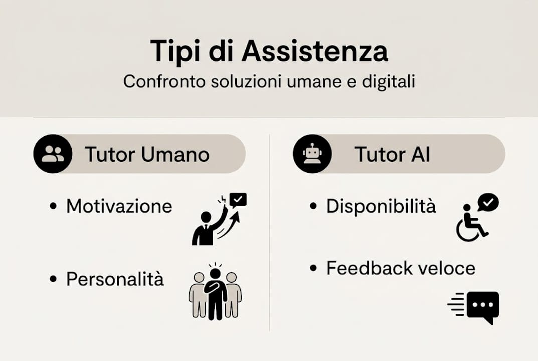 Infografica: il confronto tra tutor tradizionali e intelligenza artificiale