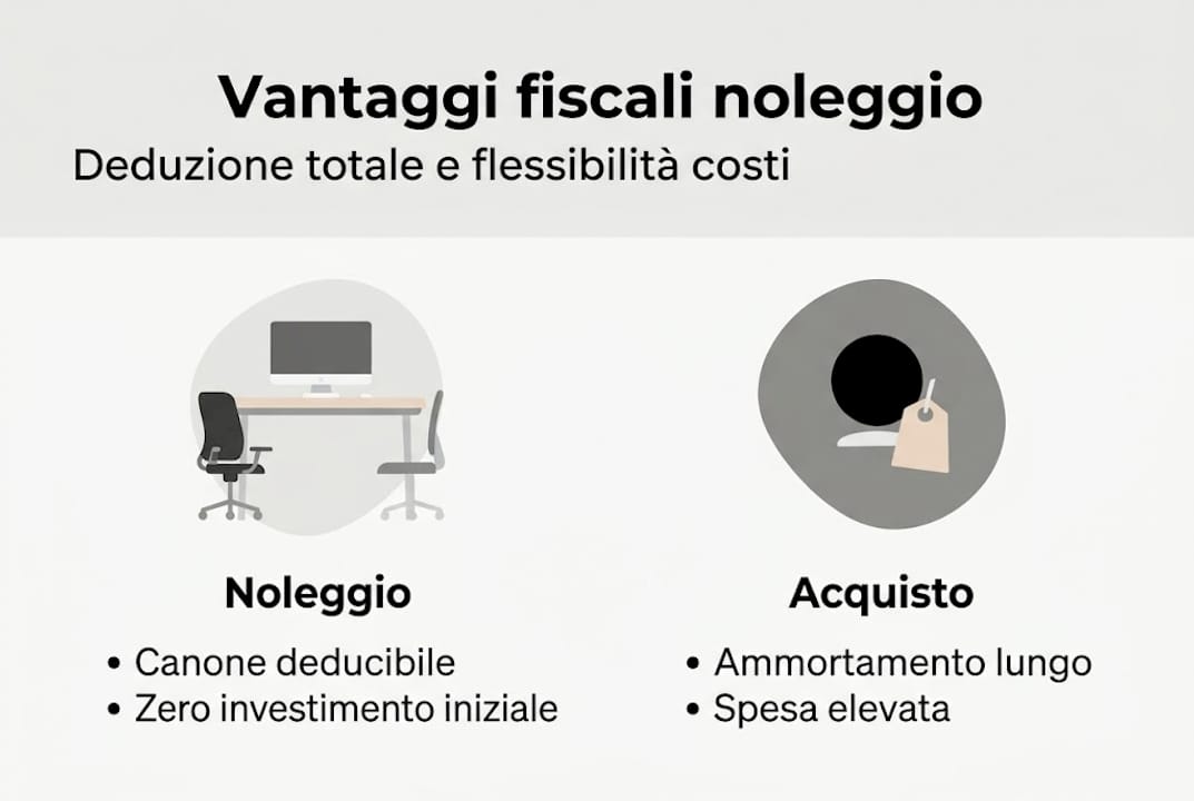 Infografica: tutti i vantaggi fiscali del noleggio di arredi per ufficio