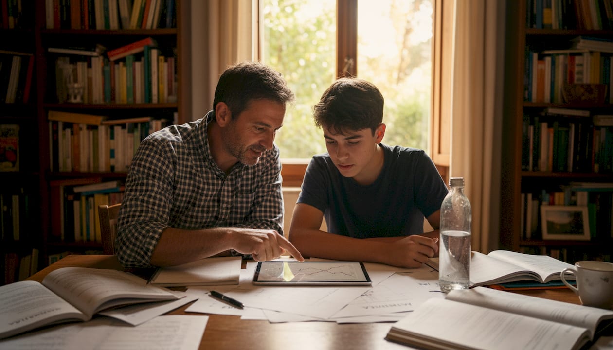 Un tutor digitale accompagna lo studente nell’apprendimento attraverso il tablet.
