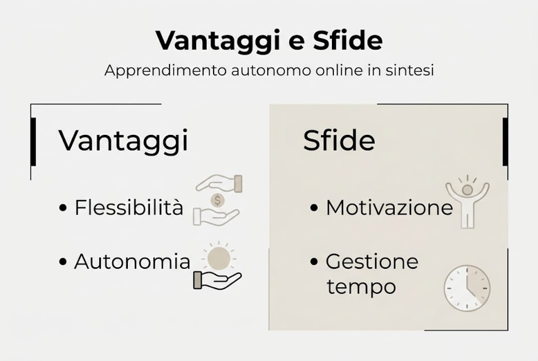 Infografica: pro e contro dello studio online