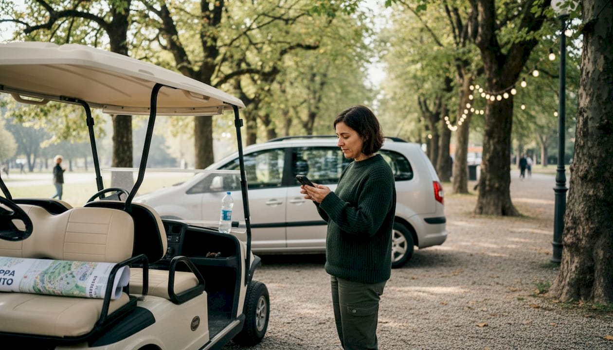 La responsabile si occupa della supervisione di golf car e minivan durante l’evento.