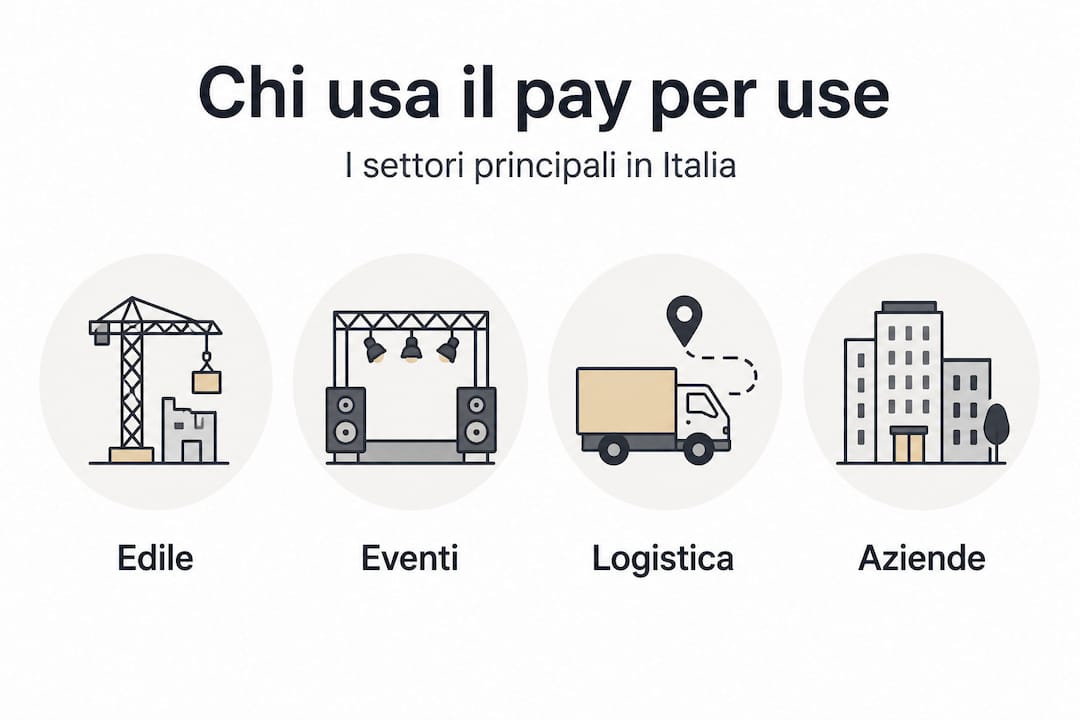 Panoramica visiva dei settori chiave che adottano il modello pay per use