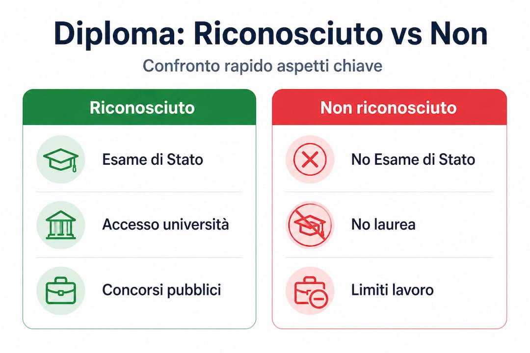 Differenze tra diploma riconosciuto e diploma non riconosciuto: cosa cambia davvero?