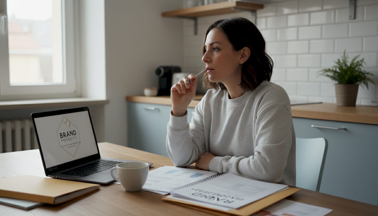Una donna sta seguendo un corso online per ottenere il diploma in cucina.