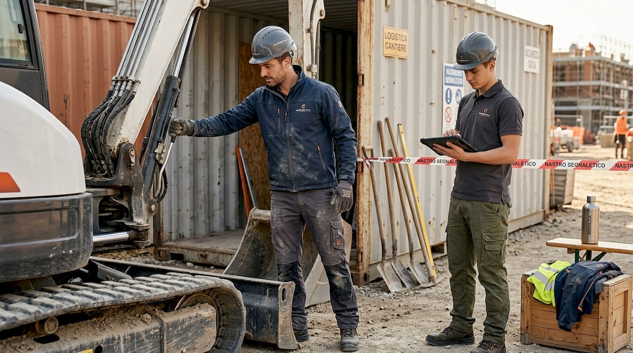 I tecnici si scambiano gli strumenti di lavoro direttamente in cantiere, ottimizzando le risorse dell’azienda.
