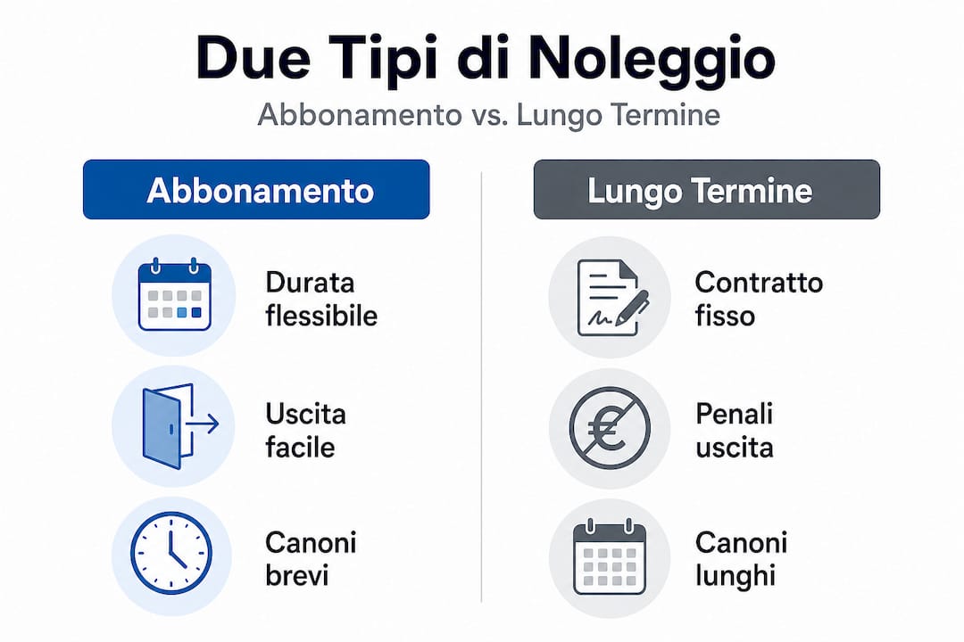 Infografica: confronto tra abbonamento e soluzioni a lungo termine