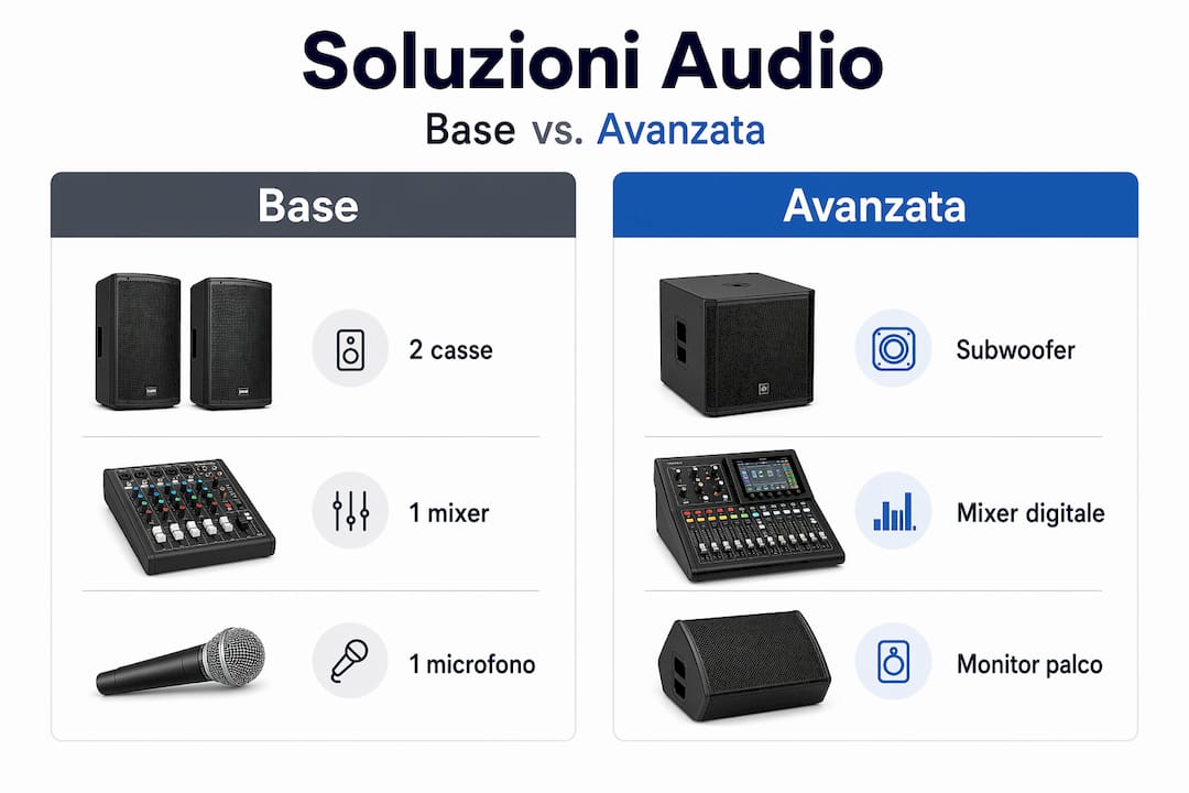 Confronto tra impianti audio: soluzioni base e soluzioni avanzate