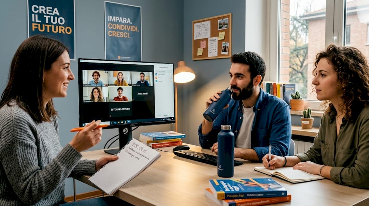 Incontro tra tutor che collaborano su una piattaforma online