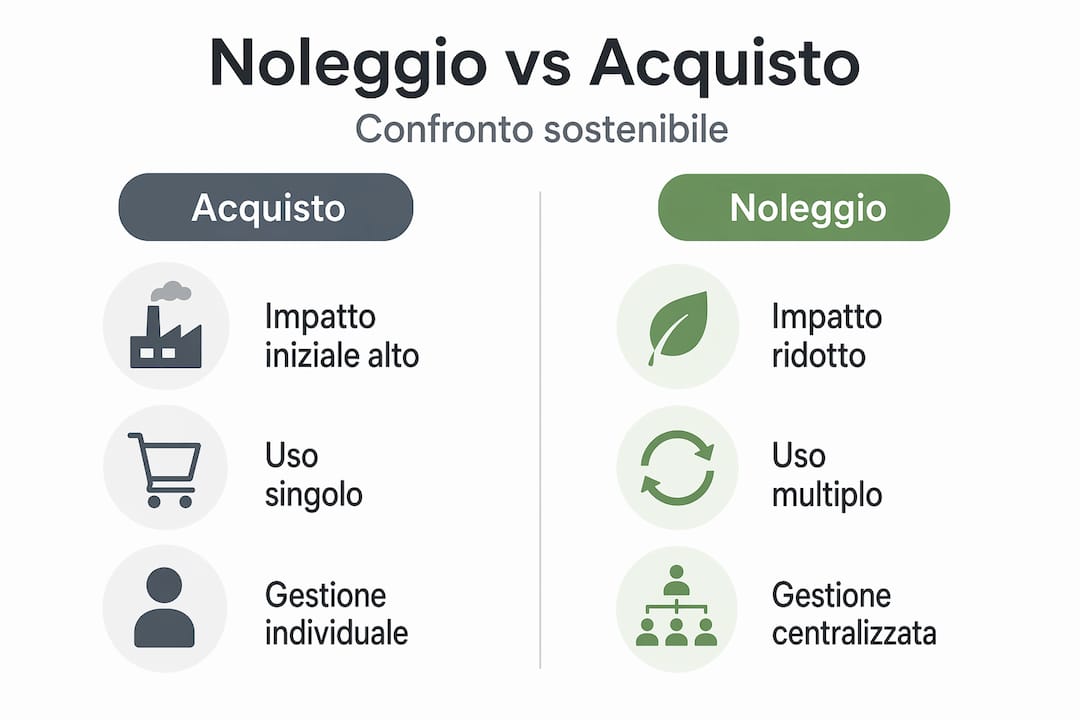 Infografica: il confronto sostenibile tra noleggio e acquisto