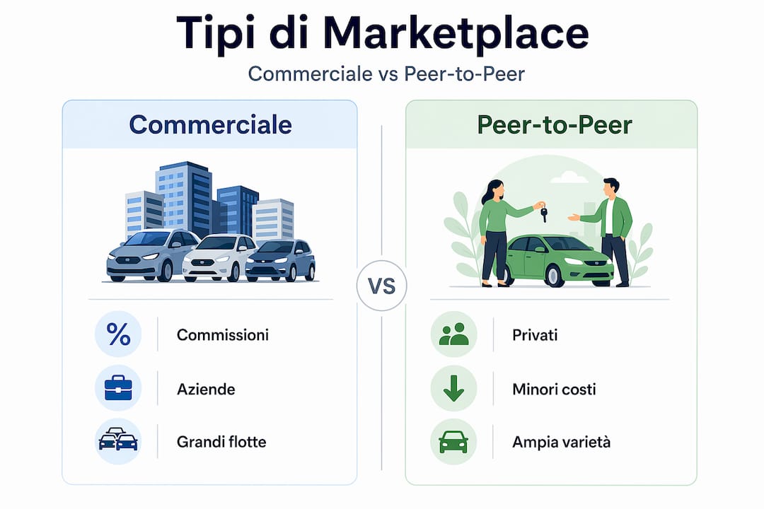 Infografica: confronto tra i principali modelli di marketplace per il noleggio