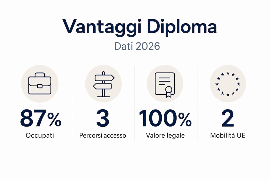 Infografica: tutti i vantaggi e i dati essenziali sul conseguimento del diploma