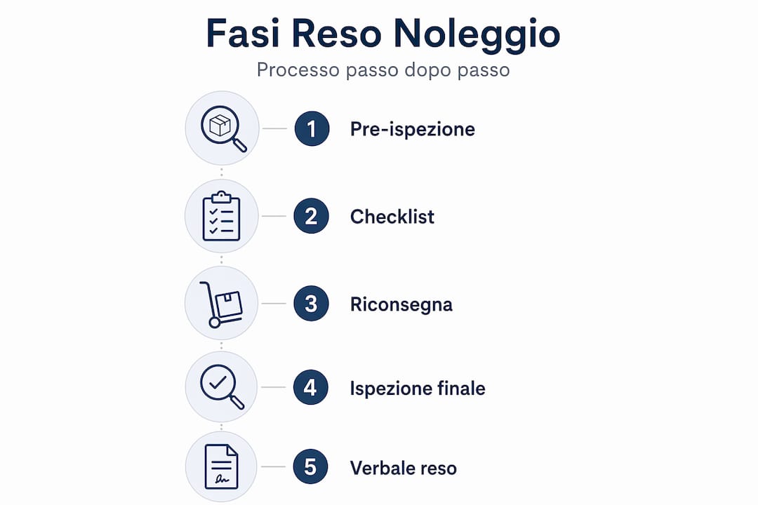 Infografica: tutte le fasi per restituire un prodotto noleggiato