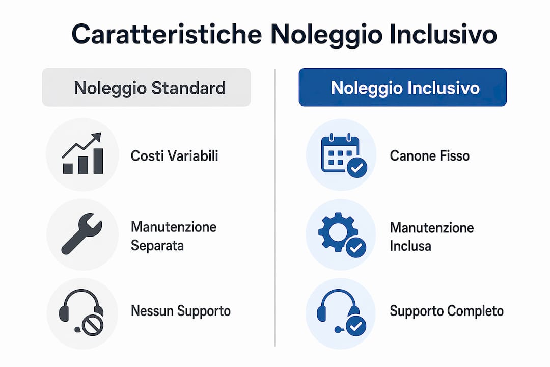 Infografica: differenze tra noleggio tradizionale e noleggio inclusivo