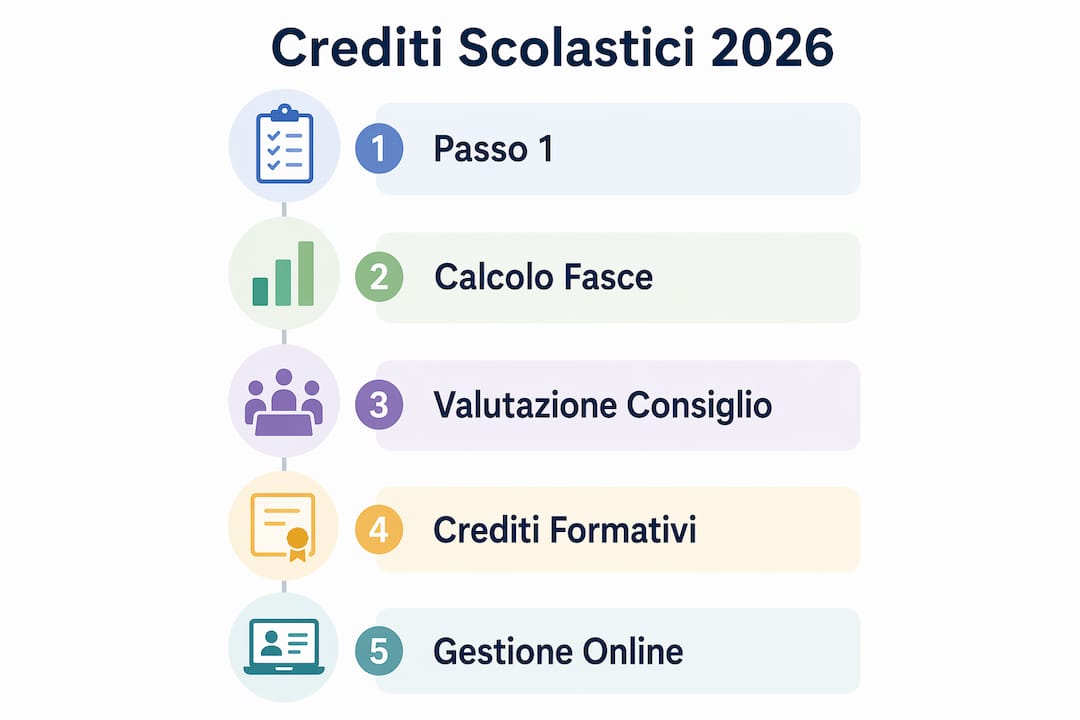 Infografica: tutti i passaggi per ottenere i crediti scolastici