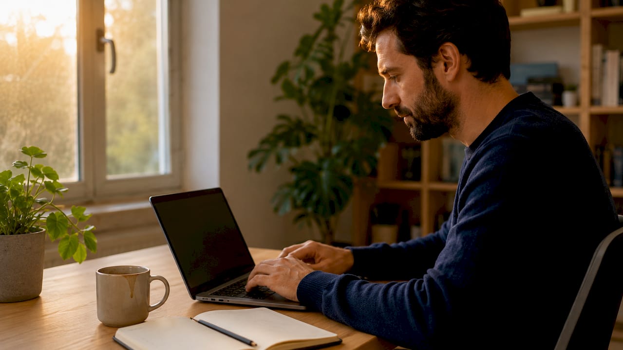 Primo piano sull’insegnante che scrive commenti e suggerimenti al computer