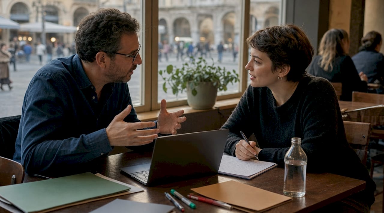 Il team si confronta sulla scelta delle polizze assicurative più adatte per il noleggio.