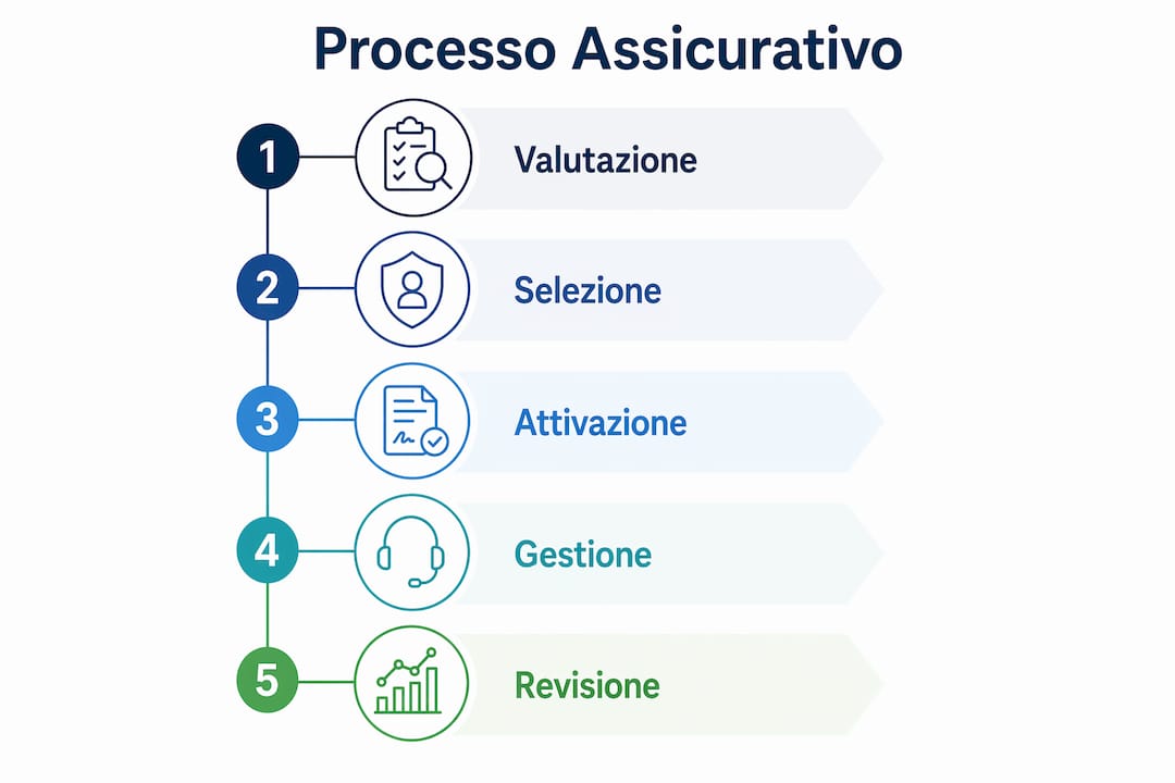 Infografica: tutte le fasi del processo assicurativo per il noleggio