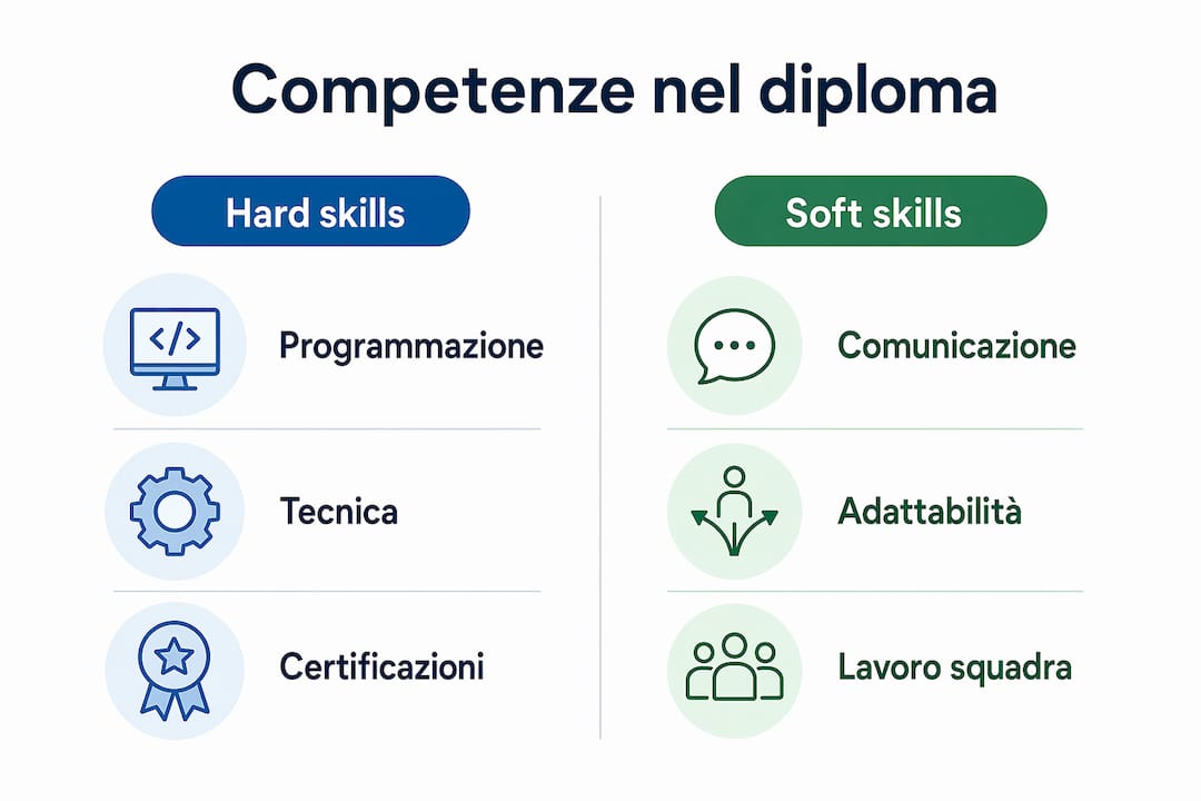 Infografica: differenze tra competenze tecniche e competenze trasversali