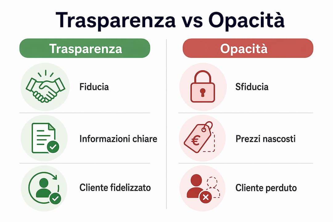 Infografica: differenze tra trasparenza e opacità