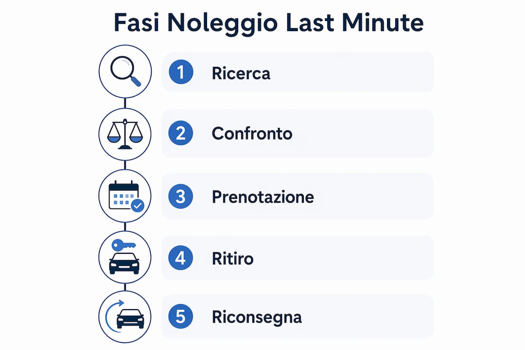 Infografica: tutti i passaggi per un noleggio last minute