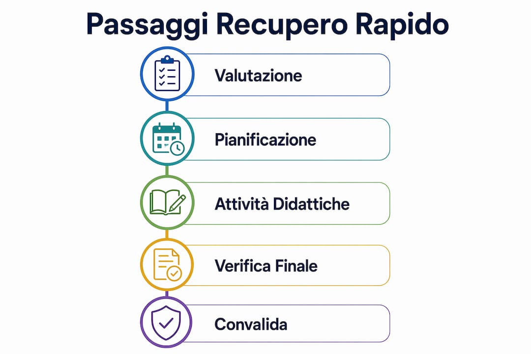 Grafica illustrativa che mostra le fasi principali per un recupero veloce