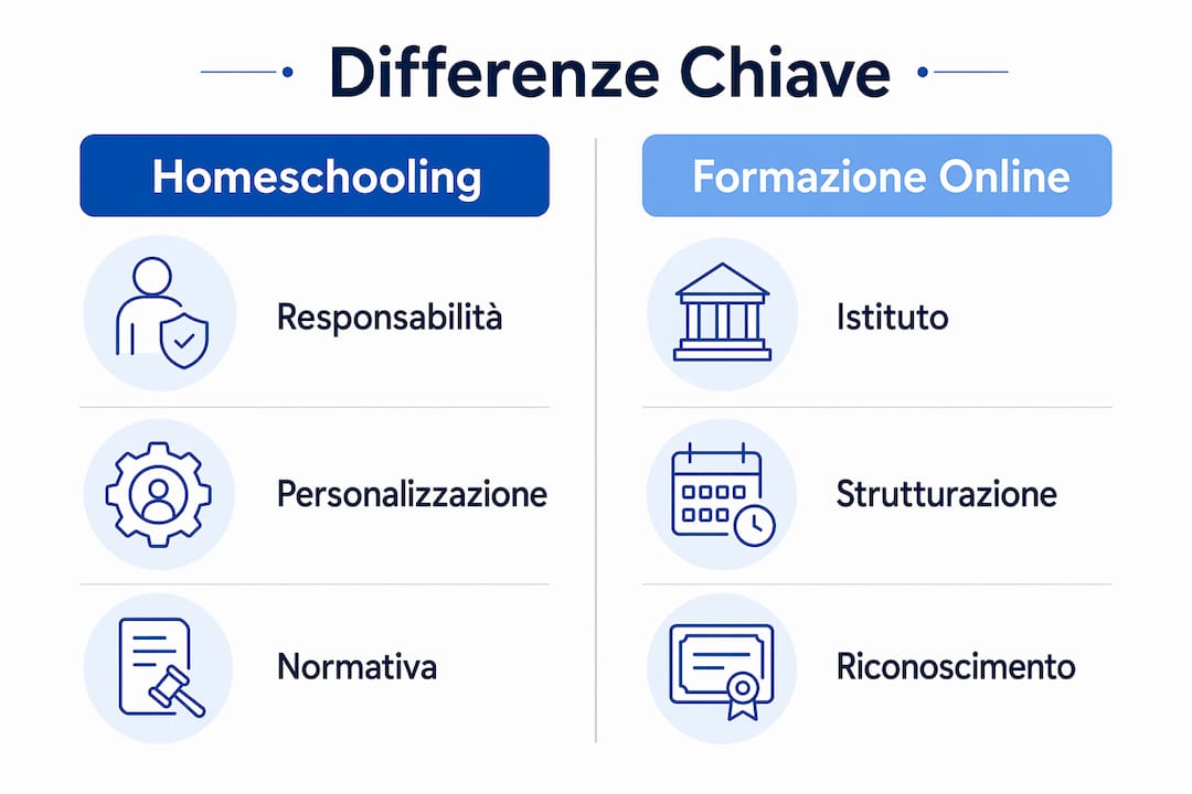 Infografica: differenze e analogie tra istruzione parentale e formazione online
