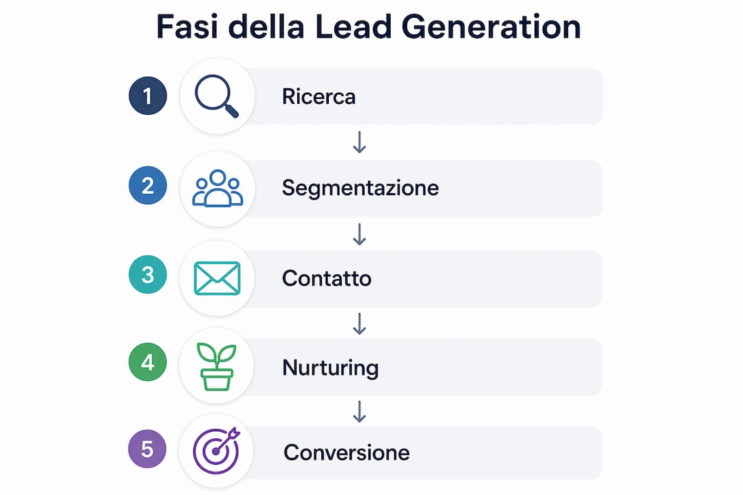Infografica: le tappe fondamentali per generare contatti nel settore del noleggio