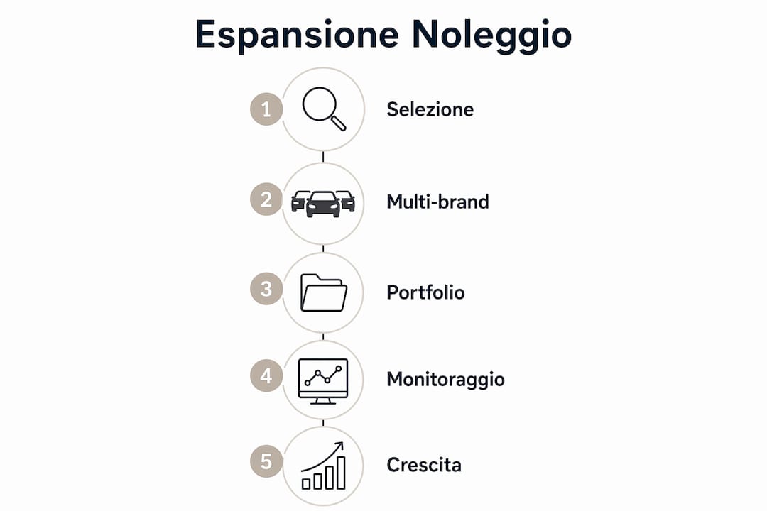 Infografica sulle principali tappe della crescita del noleggio aziendale