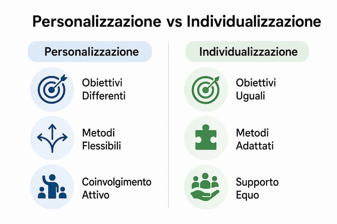 Infografica: differenze tra personalizzazione e individualizzazione
