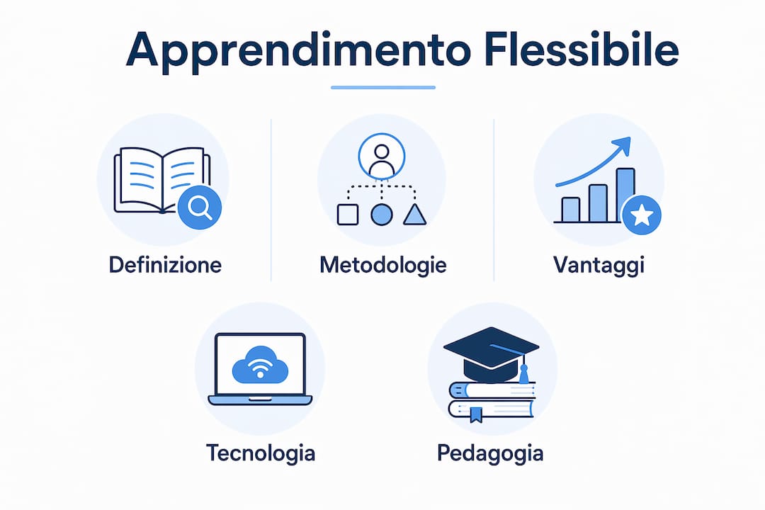 Schema illustrato dei principali step per un apprendimento flessibile