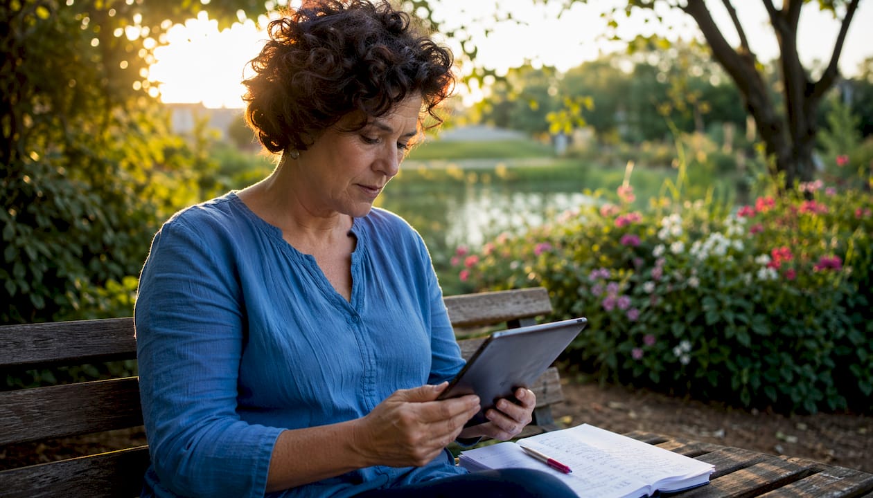 Insegnante che utilizza il tablet per monitorare e supportare il percorso di apprendimento degli studenti