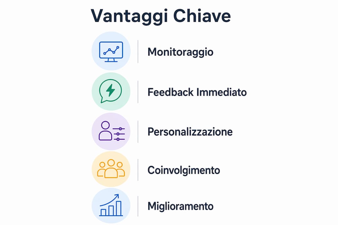 Infografica che mette in evidenza i principali benefici della valutazione formativa digitale