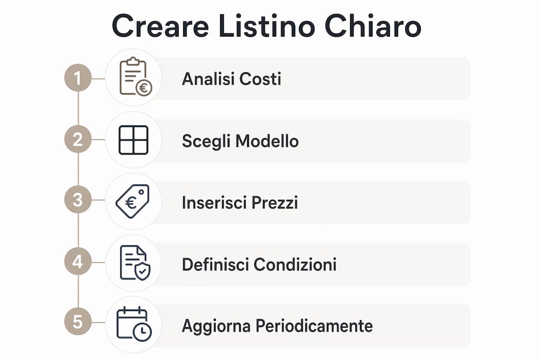 Infografica: tutti i passaggi per realizzare un listino prezzi efficace