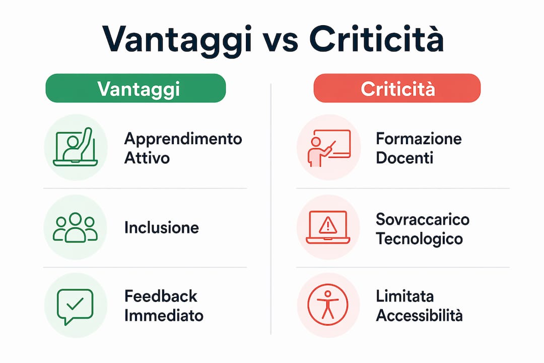 Grafico che mette a confronto punti di forza e debolezze delle risorse multimediali