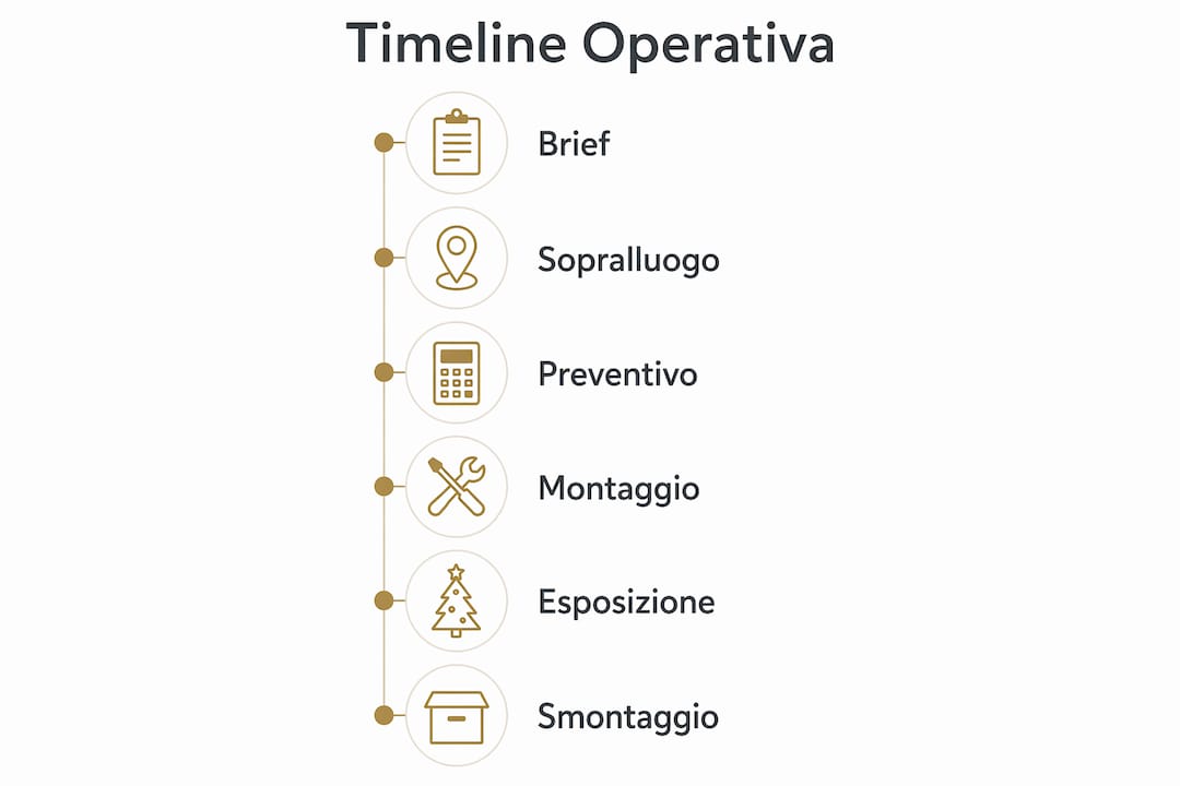 Infografica con le tappe chiave dell’organizzazione del Natale in azienda